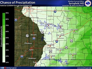 ☔Here's a look at rain chances over the next 24 hours: Rain is forecast to start around noon today for western Missouri. Then, showers push east throughout the day. Thunderstorms still possible this evening/tonight. Rain expected to end by Saturday morning. | US National Weather Service Springfield Missouri