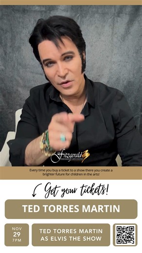 Get ready to rock and roll! Join Ted Torres Martin as he channels the King himself at the Fitz on November 29th and create a brighter future for children in the arts! A night filled with electrifying performances of the iconic hits that shaped music history. If you love Elvis, you won't want to miss this! 📍 Location: The Fitzgerald Performing Arts Center 🎟️ Grab your tickets now at: https://flaglerauditorium.org/ted-torres-martin-as-elvis/ #ElvisTribute #TedTorresAsElvis #FitzgeraldPAC #LiveMu