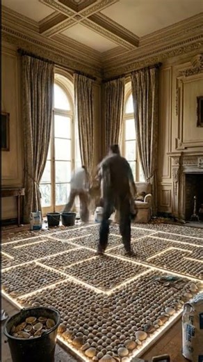 This living room floor was transformed with shells and epoxy…