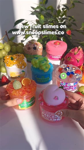 4.3K views · 2.4K reactions | Can we make Fruity Friday a thing 省 just dropped 7 NEW fruit-themed slimes in our latest restock! Which one are you getting tonight:  Nature’s Cereal  Oats ‘N’ Honey Granola Bar  Fruit Cocktail  Peach Mochi  Mango Sticky Rice 勺 Dragonfruit Pudding Only on www.snoopslimes.co #snoopslimes #slimeasmr #slimerestock #fruitslimes | Snoopslimes | Facebook