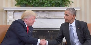 This GIF shows the difference between Barack Obama and Donald Trump