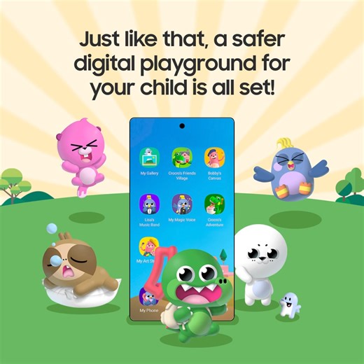 You're 5 simple steps away from creating a safer online playground for your child with Samsung Kids. Get started today and secure your child's digital journey without any fuss. Learn more at https://www.samsung.com/sg/apps/samsung-kids/?msockid=1373561733a560ad197b45a432ff61a1 #Samsung #SamsungKids | Samsung