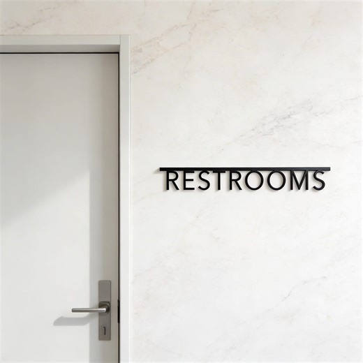 Modern Restroom Sign, Office Wall Decor, Men Women Signs, Gold Wc Sign, Toilet Door Sign, Business Plaque - Etsy