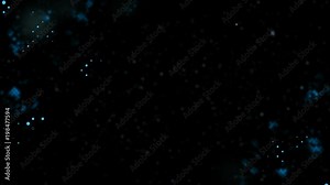 Pattern of moving and pulsating in space hexahedrons. Presentation, business meeting, technical background. Black background . Depth of field. Place for text. Business market future background