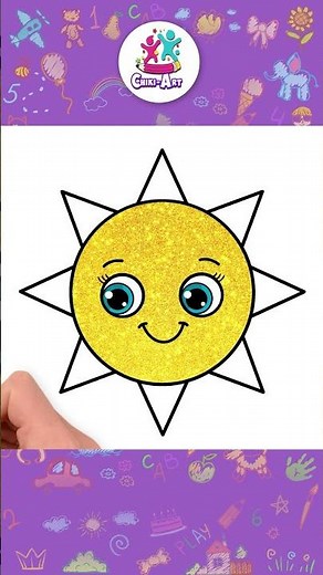 How to Draw a Happy Sun Step by Step ☀️ #shorts #drawing #coloring #hooplakidzhowto