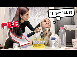 I Used "PEE" on my Boyfriend’s Face as a Skin Care Hack! (hilarious)