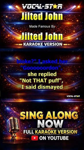 Jilted John - Jilted John KARAOKE (Explicit Language) #singalong #karaoke #vocalstar