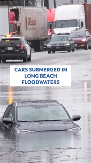 Rising floodwaters trapped cars and forced a rescue along the 710 Freeway in Long Beach. Heavy rain inundated roadways Monday afternoon. No injuries were reported. #LosAngeles #LocalNews | Spectrum News 1 SoCal