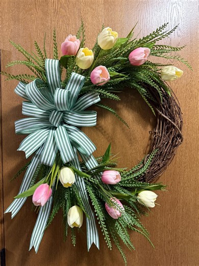 Spring Tulip Grapevine Wreath - Etsy