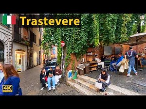TRASTEVERE | Rome Walking Tour in Oct 2025 through the restaurants and ancient streets | 4K