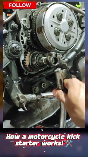 How a motorcycle kick starter works!"