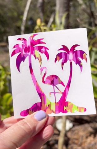 Palm Trees and Flamingo Vinyl Decal: Beach Car Sticker - Etsy