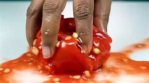 👉 A tomato exploding/crashing dramatically (against glass, floor, or someone’s face)