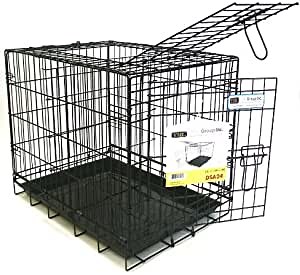 YML 24-Inch 2-Door Heavy Duty Dog Crate, Black