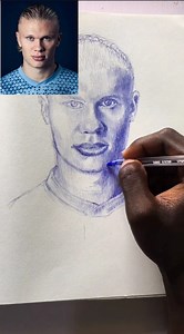 Drawing of Erling Haaland, pen sketch #erlinghaaland #drawing #art #reels #cr7 #ikormcreativehands | IKORM CREATIVE HANDS