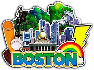 Boston Massachusetts USA Magnet Fridge Magnet Wooden 3D Landmarks Travel Collectible Souvenirs Decoration Handmade -2719