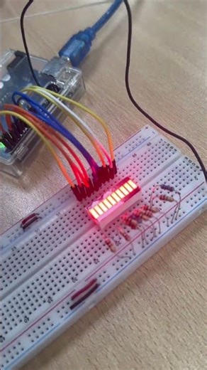 POTENCIOMETRO CON BARRA DE LEDS #arduino #arduinoproject #ingenieria #automobile