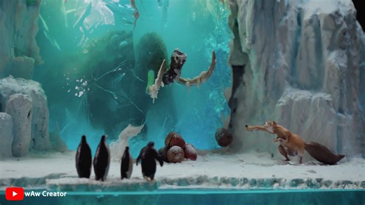 Scrat finds the frozen mammoth diorama - Ice Age