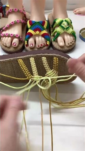 DIY Colorful Woven Sandal Laces From Scratch #diy #craft #sandal