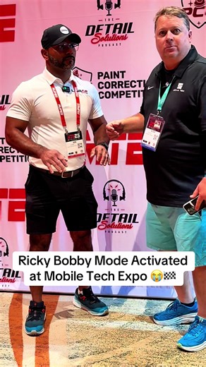 They said “alright we’re rolling…” and I immediately went full Talladega Nights. 😭🏁 First interview at the Mobile Tech Expo and instead of acting professional, I hit the Ricky Bobby moment and started throwing my hands up like I just won Daytona. Nerves? Yes. Excited? Absolutely. Do I know what to do with my hands? Never. But honestly… being here at MTE surrounded by the best detailers and brands in the world is surreal. We’re building something huge with DirtLab, AI systems, and the Rise & Re