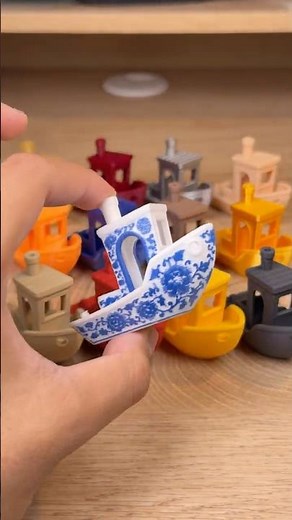 My 3DBenchy just became a piece of art! ⛵️ #3dprinting #meshyai #3dprinterupgrade