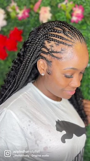 Cornrow braid with sewing in the back #sewing #cornrowsbraids #cornrowstyles #knotlessboxbraids #knotlessbraidshairstyles #knotless #njbraids