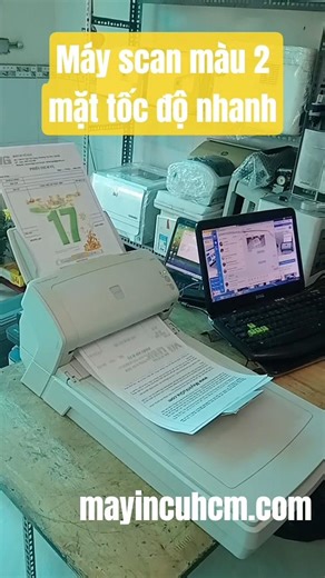 Máy scan 2 mặt cũ | Fujitsu SP 30F cũ tốc độ nhanh có khay scan mặt phẳng