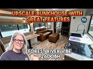 Roomy Bunkhouse & Upscale Features + Washer/Dryer Hookups in this 2025 Forest River Vibe 2600BH