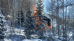 Three-story log cabin collapses after sparking fire in Big Cottonwood Canyon