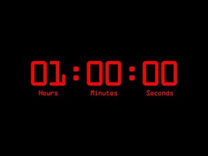 1 Hour Countdown Timer with Alarm & Time Markers / Chapters - Retro Digital - Red - 60 Minutes