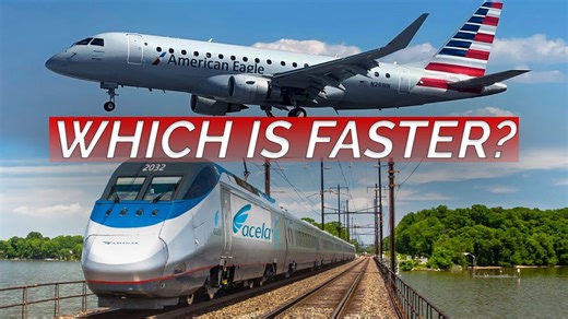 Train vs. plane race between DC and NYC