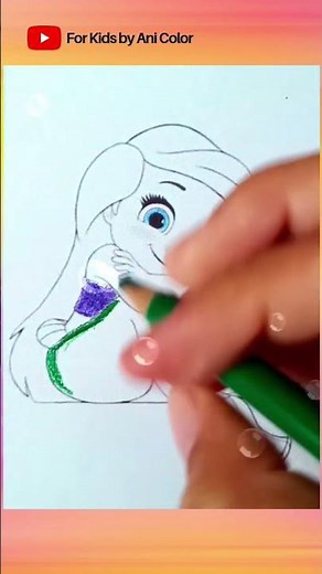 Coloring Sirenita Ariel | Dibuja y Colorea la Sirenita #thelittlemermaid #ariel #disney #shorts