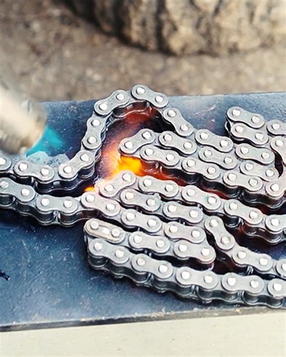 Forging Steel Crafting a Unique Knife from Motorcycle Chain | DIY & Crafts