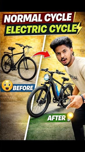 ₹5 jugad to convert normal to electric cycle😱🥶 #modificition #cycle #shorts #viral #modified