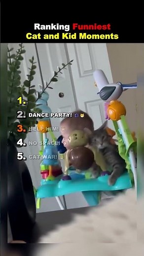 Ranking Funniest Cat and Kid Moments! 🐱😂 #Cats #Kids #Shorts