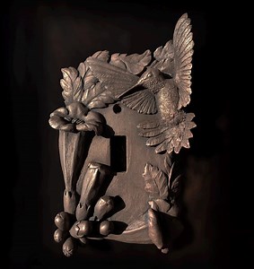 Hummingbird With Trumpet Vine Flower Bronze Sculpture Light Switch Cover Plate - Etsy