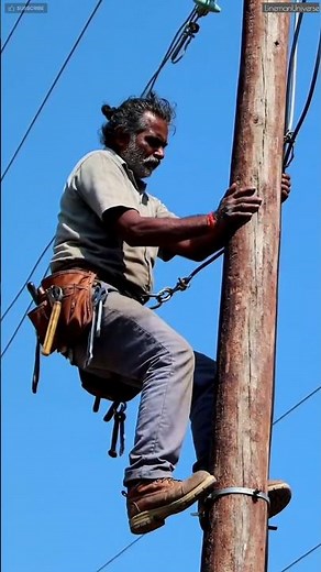 Learning to Climbing a electric Pole || #electrical #lineman #ytshorts