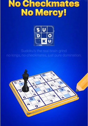 No kings, no checkmates, just pure domination! Sudoku friends plus is the ultimate BRAIN game! Download it and dominate the leaderboard #chess #brain #challenge #sudoku #logic #domination #checkmate #king #leaderboard