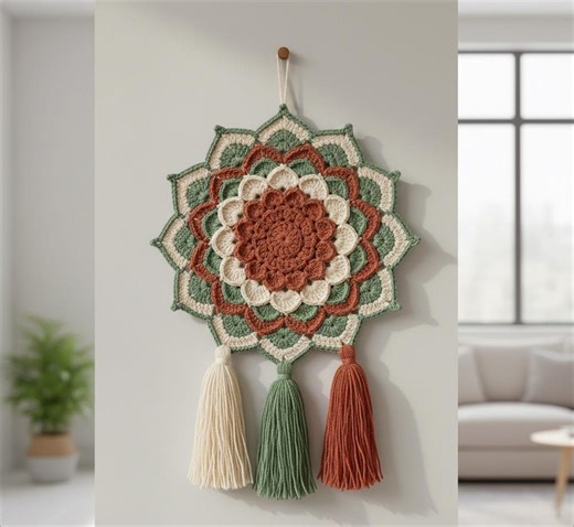 Mandala Wall Hanging Crochet Pattern - Etsy