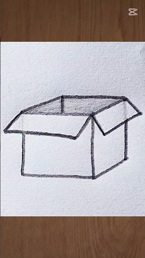 Drawing an open box 📦 from rectangle #pencildrawing #drawling #easy #art