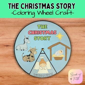 Christmas Nativity Coloring Wheel Craft, Birth Of Jesus Sunday School Activity