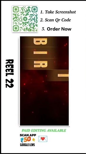 Reel 22 | Scan QR Code Order Now Paid Editing Available #shortvideo
