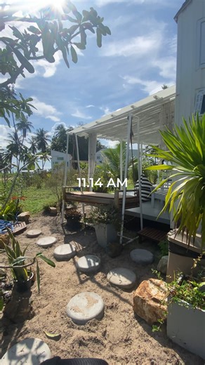 Tiny House @ Koh Samui, Thailand on Instagram: "✨ Tiny Vacation | Koh Samui 🌿 POV: You found a stay better than any hotel room. Ocean air, open windows, and a life that breathes peace. 🌅 Golden sunsets | 💆 Massage | 🍴 Meals | 🛵 Scooter 📍 Lipa Noi Beach 📲 airbnb.com/h/thaniie-tinyhouse1 #TinyVacation #LuxuryTravelInspo #EcoLuxury #MinimalistDesign"