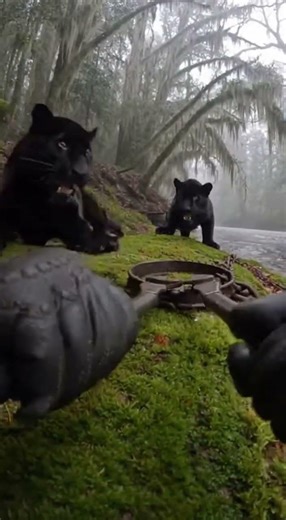 Rescued a Black Panther From Poacher's Trap by the River — Her Cub Never Left Her Side