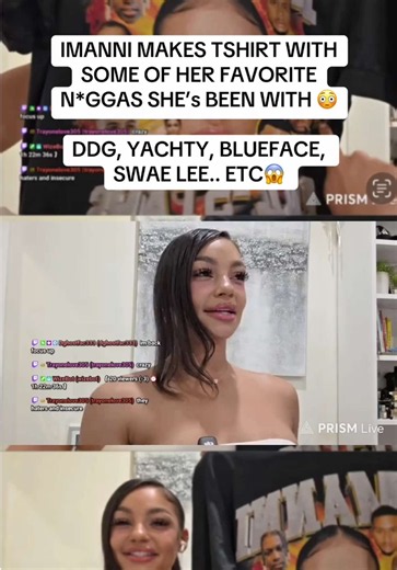 IMANNI MAKES SHIRT WITH SOME OF HER FAVORITE N*GGAS SHE’s BEEN WITH 😳 INCLUDING: DDG, LIL YACHTY, SWAE LEE, TREY SONGZ, DJ (BluebucksClan), PJ WILLIAMS (NFL PLAYER) 😱😱😱 #imannijackson #imanni #ddg
