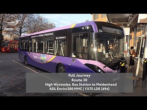 Full Journey | Route 20 to Maidenhead | New Route | Thames Valley Buses | 649 (YX75 LDE)
