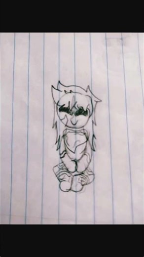 2 videos in 1 of silly drawing of my OC!!! 🙂🙃😊😌😁🥹🤭🤩😎😋💜🧡 #oc #edit #drawing #traditionalart #idk