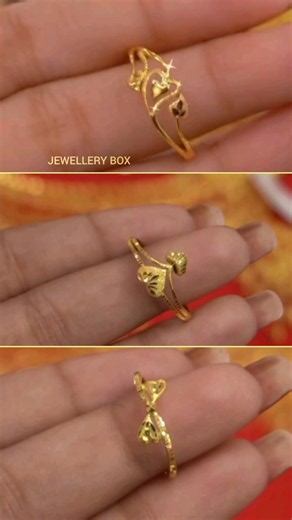 Gold ledies finger rings designs 1 gram daily wear 💍😊#shorts #viralshorts #goldring #ring #gift