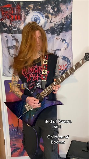 More Bodom goodness!!! Bed of Razors - Children of Bodom nice likkle solo for this one :P . #childrenofbodom #fyp #guitar #alexilaiho #melodicdeathmetal