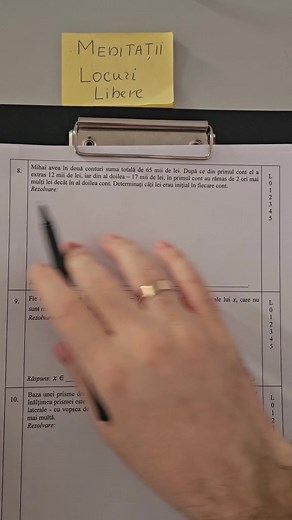 Examen de matematică clasa a 9-a: Problema conturilor